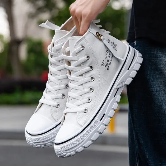 Breathable High-Top Casual Men’s Canvas Shoes Sneaker - Leather Shoes for men