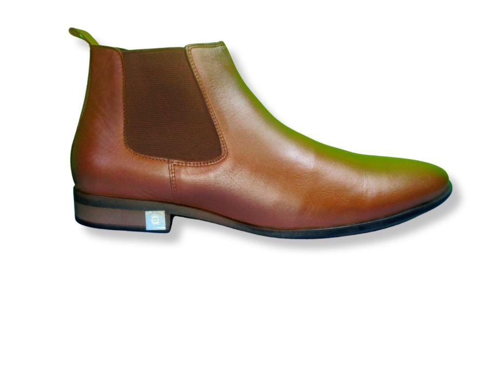 Chelsea Boot Golden Brown Genuine Leather shoes men - Rambler Shoes FZE