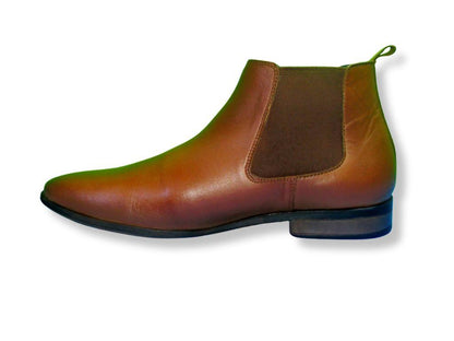 Chelsea Boot Golden Brown Genuine Leather shoes men - Rambler Shoes FZE