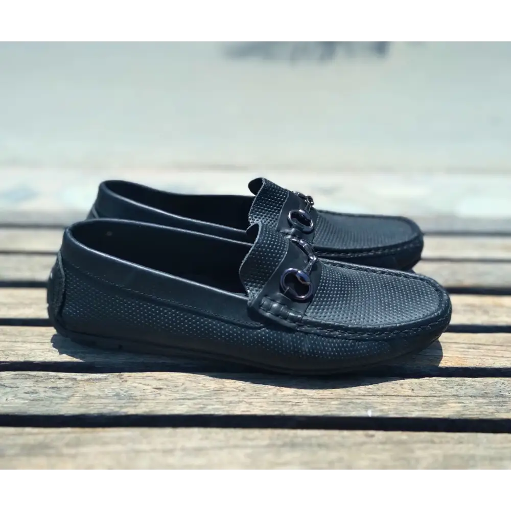 Loafer Shoes Genuine Leather Black - 41 - Leather Shoes for men