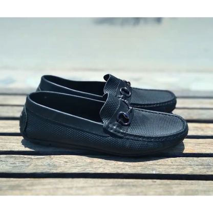 Loafer Shoes Genuine Leather Black - 41 - Leather Shoes for men