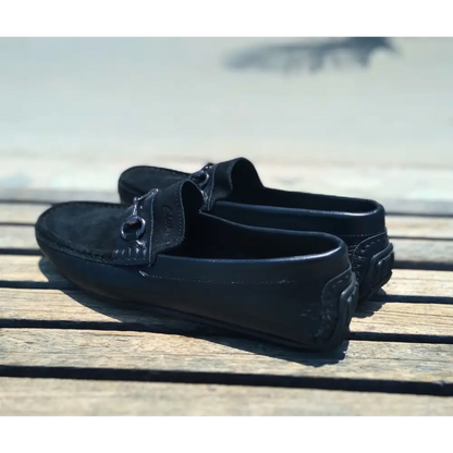 Loafer Shoes Genuine Leather Black - 41 - Leather Shoes for men
