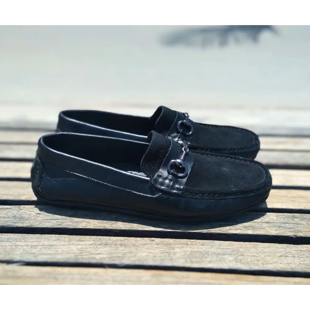 Loafer Shoes Genuine Leather Black - 41 - Leather Shoes for men