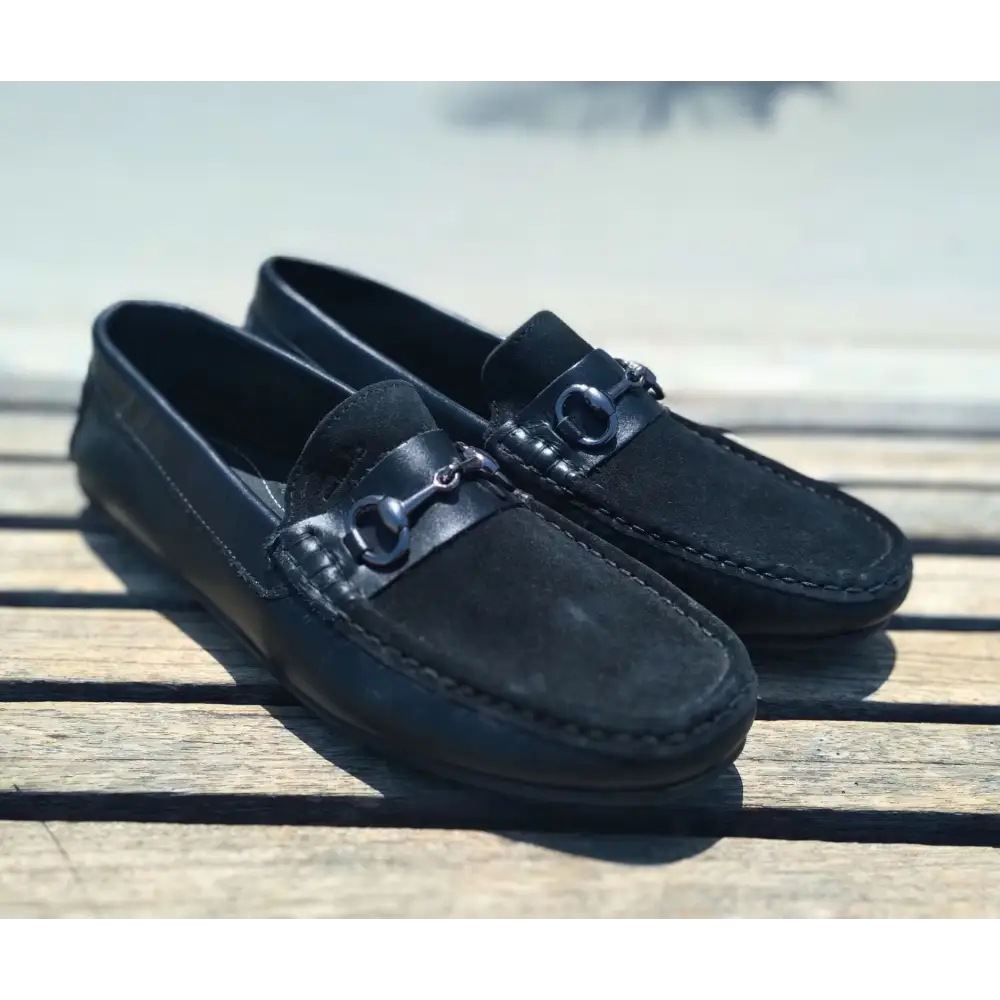 Loafer Shoes Genuine Leather Black - 41 - Leather Shoes for men