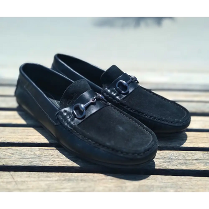Loafer Shoes Genuine Leather Black - 41 - Leather Shoes for men