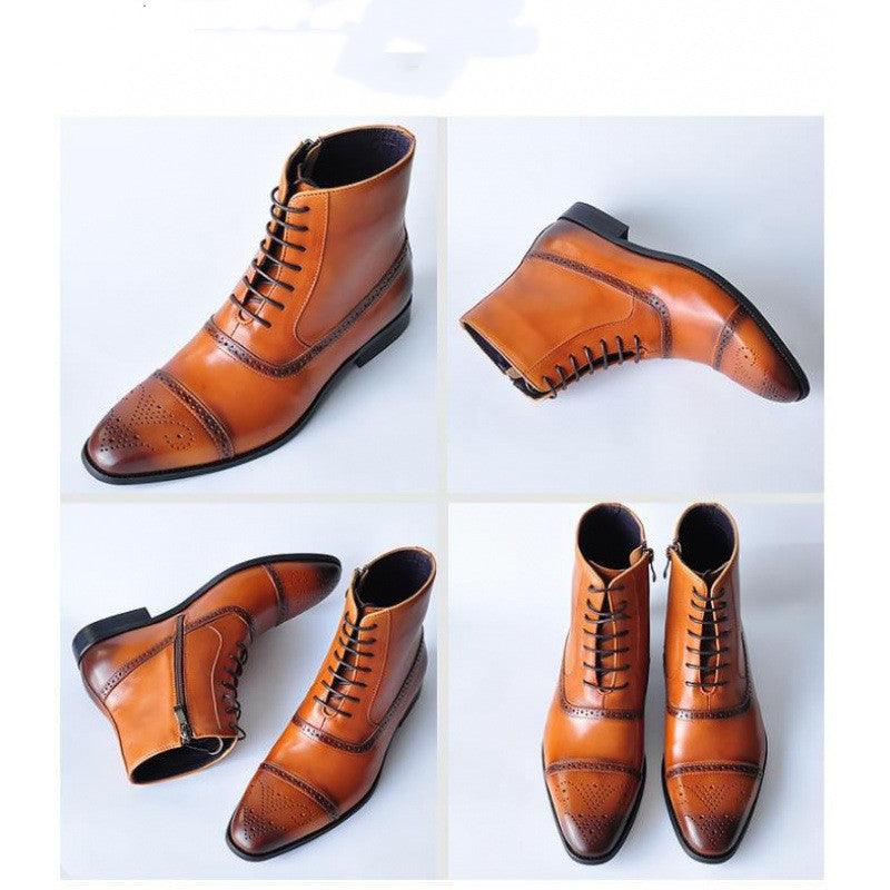 Men Big Size Plush Warm Winter Shoes Men Brown Vintage Men Boots Safety Shoes - Rambler Shoes FZE