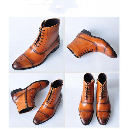 Men Big Size Plush Warm Winter Shoes Men Brown Vintage Men Boots Safety Shoes - Rambler Shoes FZE