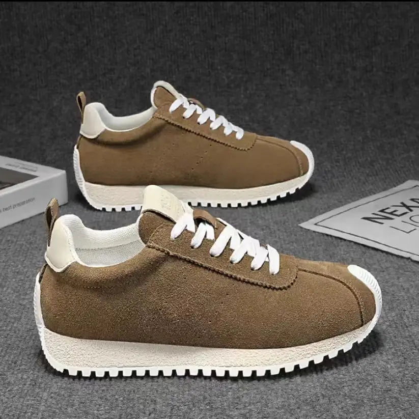 Men’s Shoes New Casual Versatile Sneaker - Khaki / 39 - Leather Shoes for men