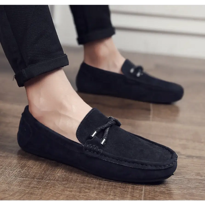 One-legged slippery lazy shoes Loafers - Black / 39 - Leather Shoes for men