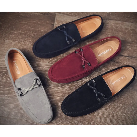 One-legged slippery lazy shoes Loafers - Leather Shoes for men