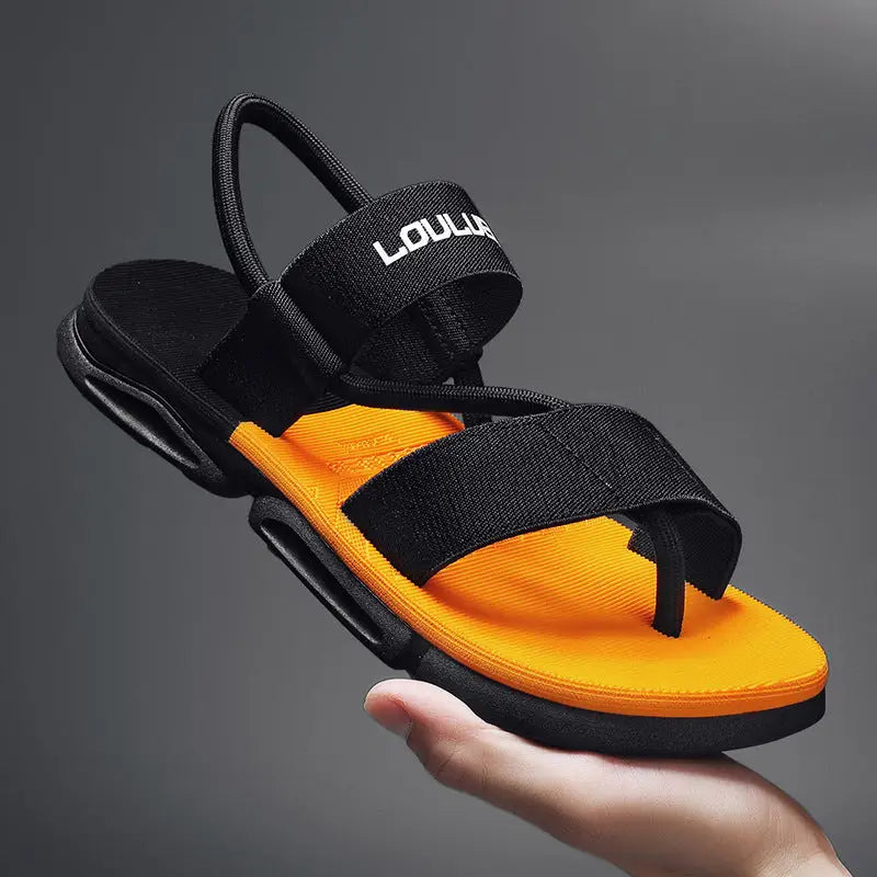 Outer Wear Thick-soled Sandals Casual Men - Orange / 39 - Leather Shoes for men