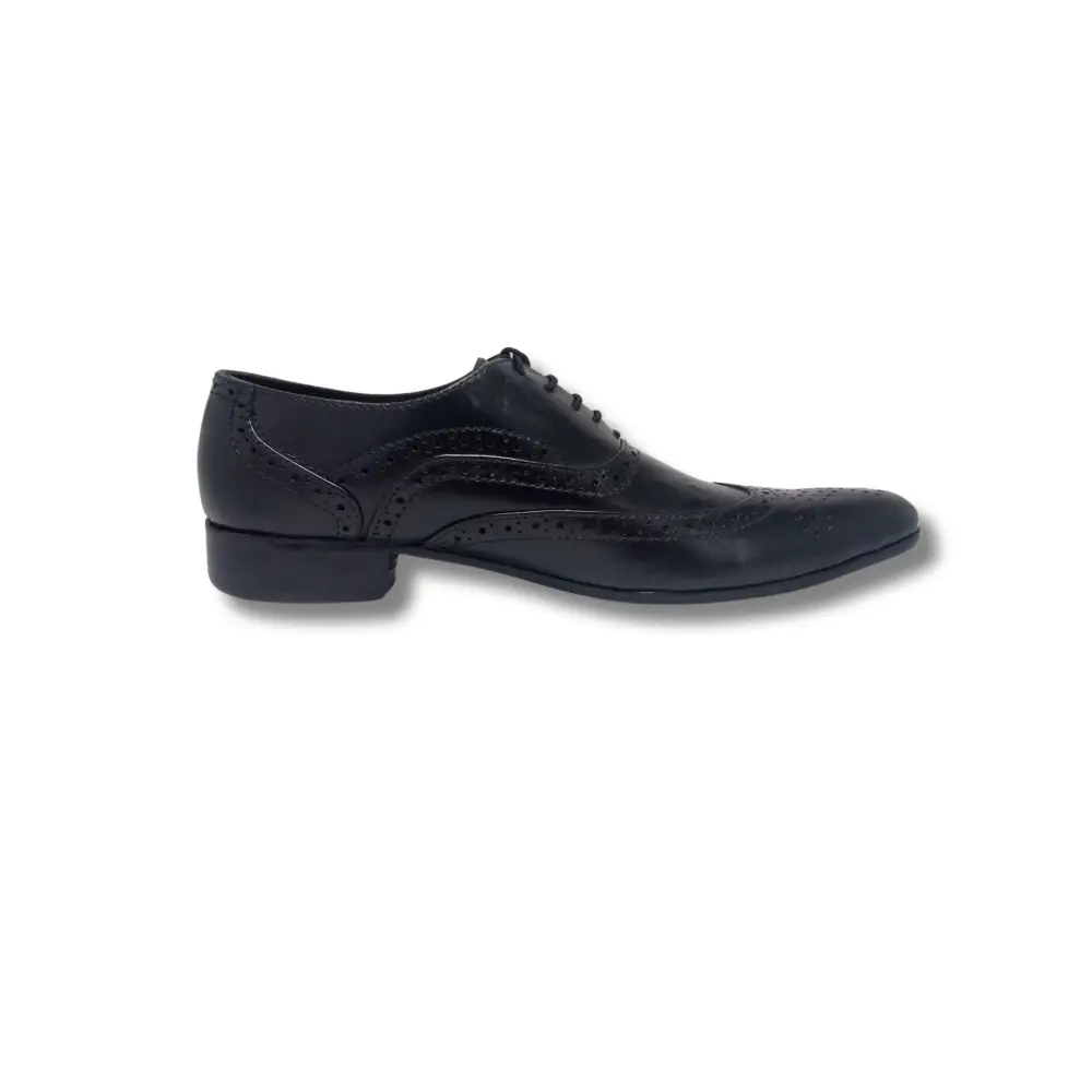 Oxford Genuine Leather Shoes Full Brogue Black - Rambler Shoes FZE