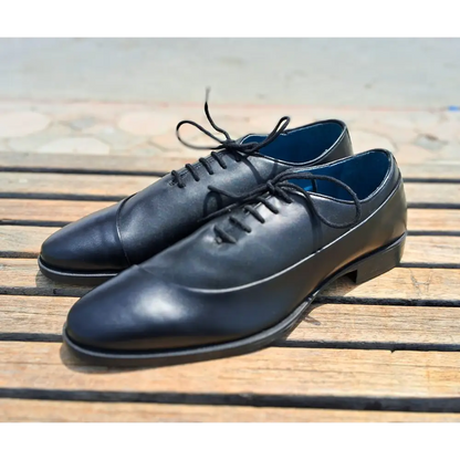 Shoes Genuine Leather Plain toe Black_oxford design - 44 - Leather Shoes for men