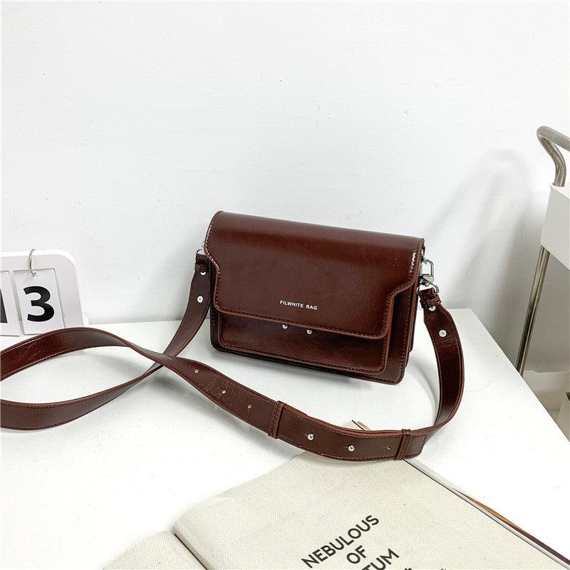 Simple PU Small Square Student Fashion Casual All-match Shoulder Bag - Rambler Shoes FZE