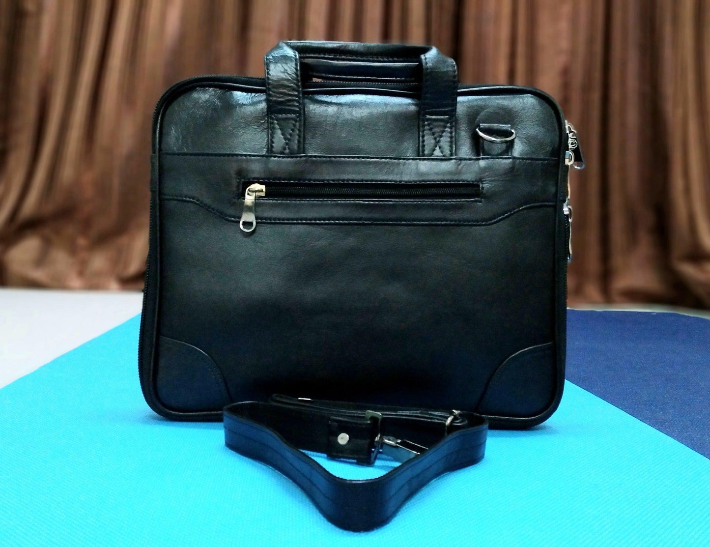 Standard Leather Laptop Bag Black Genuine Leather - Rambler Shoes FZE