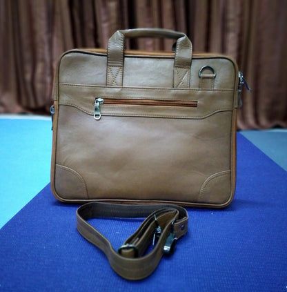 Standard Leather Laptop Bag Brown Genuine Leather - Rambler Shoes FZE