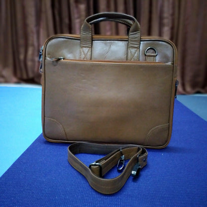 Standard Leather Laptop Bag Brown Genuine Leather - Rambler Shoes FZE