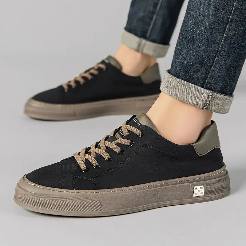 Umbrella Cloth Breathable Sports Board Retro Leisure Cloth Shoes_sneaker - Black / 39 - Leather Shoes for men