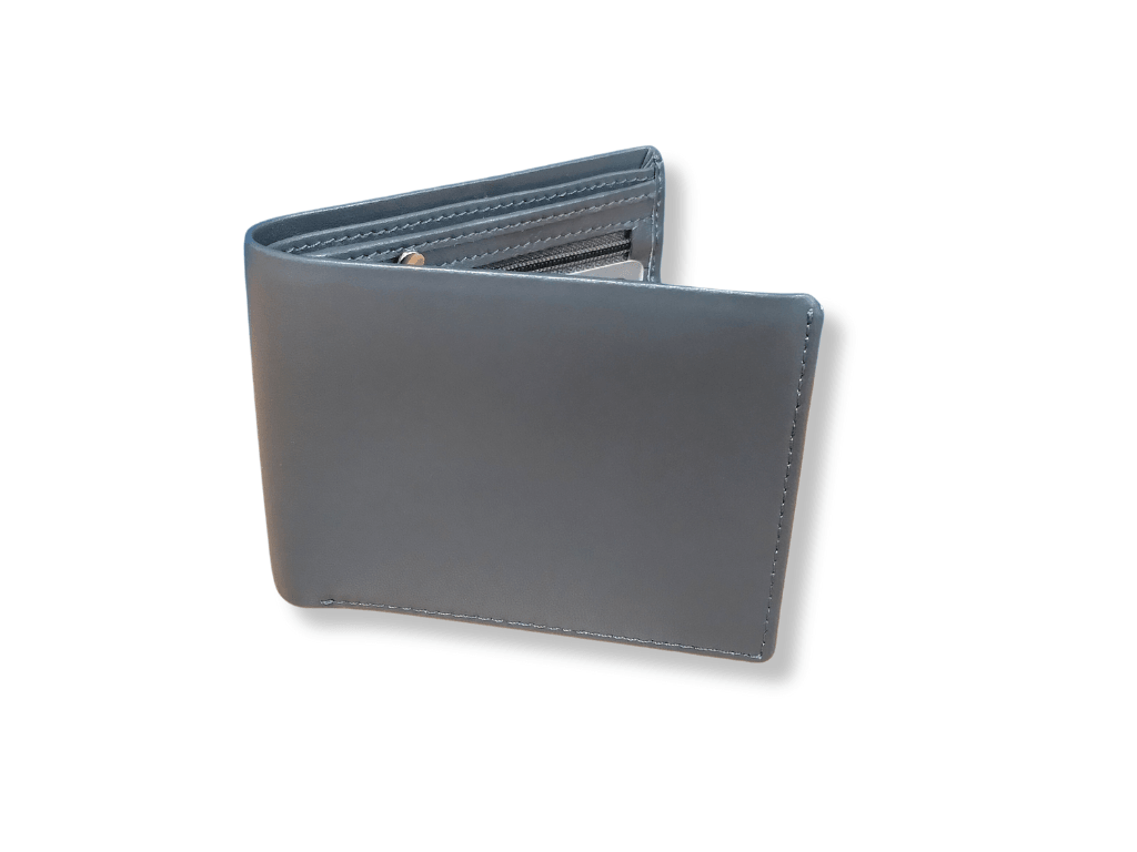 Wallet : Grey Leather Wallet - Rambler Shoes FZE